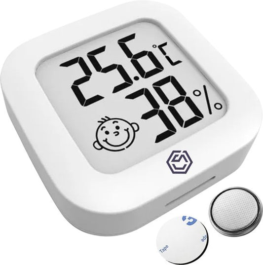 Ease Electronicz Hygrometer - Wetterstation - Luftfeuchtigkeitsmesser - Thermometer für Innenräume - inkl. Batterie und Klebestreifen