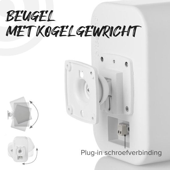 Artsound UNI20, 2er-Set Passivlautsprecher, 2-Wege-HiFi-Lautsprecher, 10-40 Watt, Wandhalterung mit Kugelgelenk, geeignet für Räume bis 20 m² wie Flur, Küche, WC, Farbe: weiß