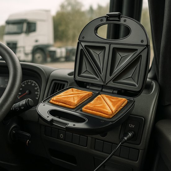 All Ride Sandwichmaker 24V - Toaster für unterwegs mit 24V-Stecker - Antihaftbeschichtung für einfache Reinigung - Kompakter Toaster für LKW - 240W
