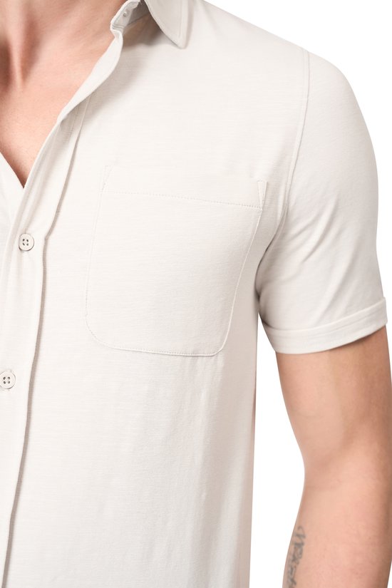 Mario Russo Kurzarmhemd - Hemd Männer - Polohemd Männer - t shirt men - 3XL - Stone Grey