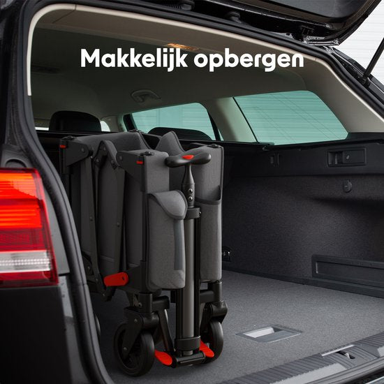 LifeGoods Wagon - faltbar - Kindertransport - mit Dach - 80KG Tragfähigkeit - Strandwagen - schwenkbare Räder - grau