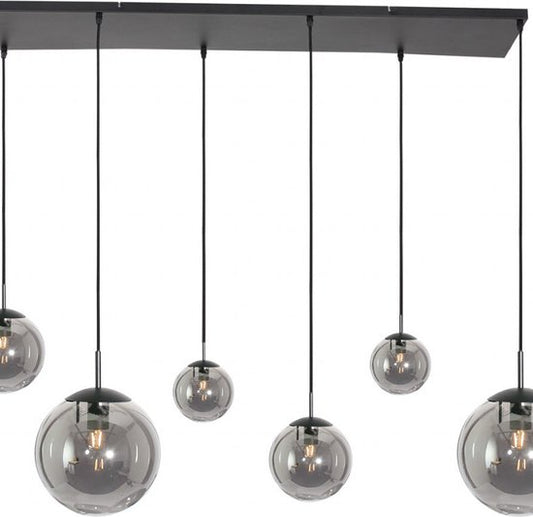 Steinhauer Pendelleuchte - Bollique LED - Designleuchte - E27  - Glas Metall - Schwarz