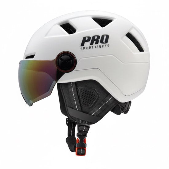 Speed Pedelec Helm mit Visier & Ohrenschützer Fahrradhelm Erwachsene - Weiß - Medium - NTA8776