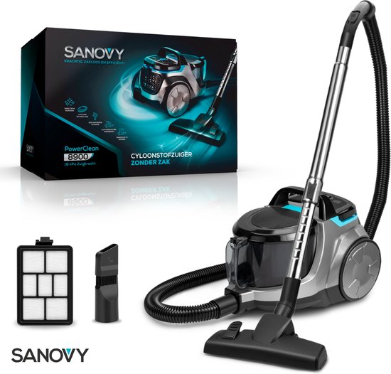 Sanovy PowerClean-8900 Leistungsstarker beutelloser Staubsauger - 2.5L - Cyclone Technology Staubsauger
