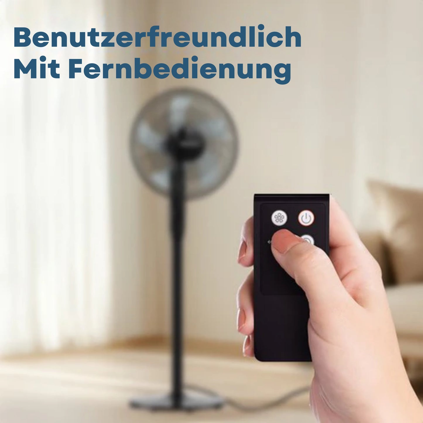 Auronic Stativventilator - Standventilator - Luftkühler - Boden- und Tischventilator - 3-in-1 - 12 Geschwindigkeiten - Leise - Mit Fernbedienung - Schwarz