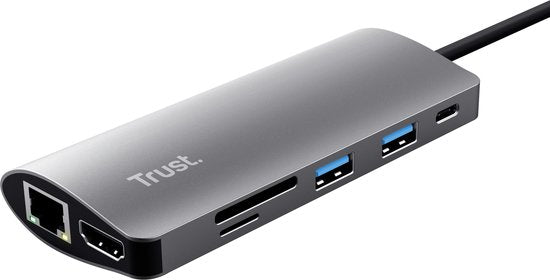 Trust USB-Hub – USB-Splitter – USB-Verteiler – USB-Anschlusserweiterung – Grau