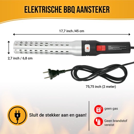 Bbq Meating Bbq Feuerzeug - Looftlighter - BBQ Zubehör - One Minute Lighter - Elektrisches Bbq Feuerzeug - Bbq Starter - Geschenk