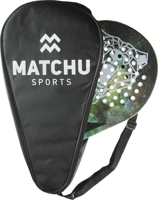 Matchu Sports Padelschläger - Carbon - Inkl. Padeltasche - 360 g - Grün