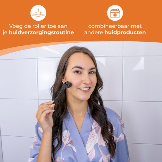 Nuvance Dermaroller - 540 Mikro-Nadeln von 0,5 mm - Inkl. eBook - Bartroller für Haarwachstum - Steril verpackt