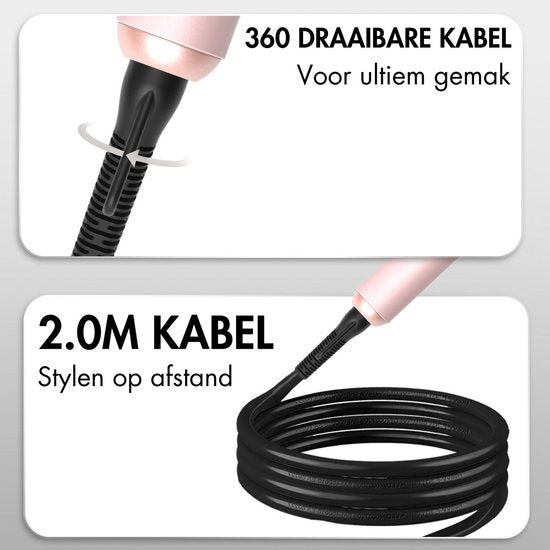 Sansbeauté® 6 in 1 Lockenstab mit Klemme - Keramischer Lockenstab - 13mm bis 38mm - Föhnbürste für kurzes Haar - Wärmebürste - Lockenwickler - Thermobürste - Haarstyler - Lockenbürste 5 in 1