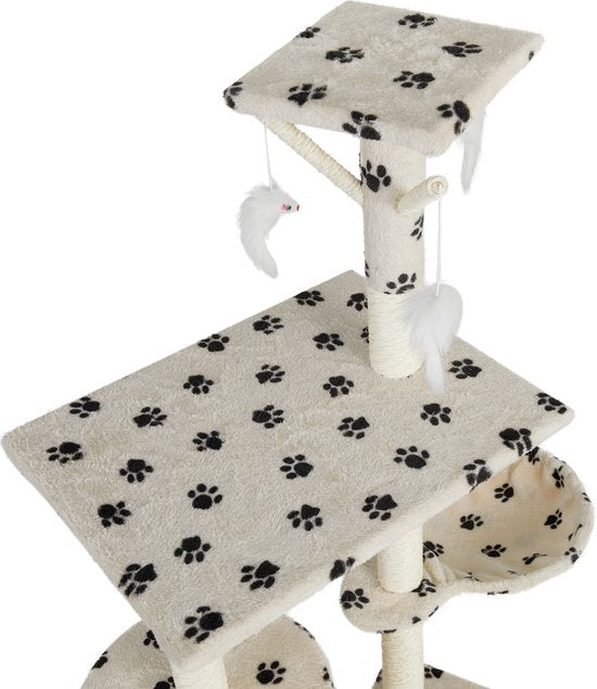 Lifa Living Kratzbaum - Kratzbaum - Katzenpfosten - 42x60x138,5 cm - creme/schwarz