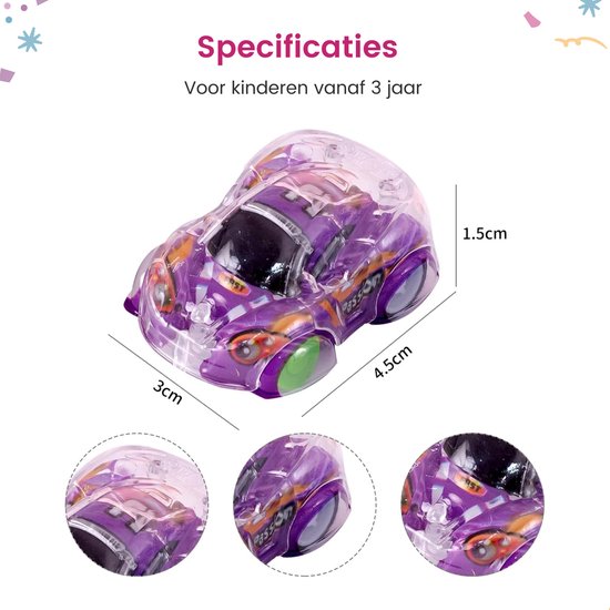 Partizzle 50x Spielzeugautos - Pull Back Cars - Selbstfahrendes Auto - Spielzeugauto Geschenke zum Verschenken - Grabbelton Leckere Geschenke für Kinder & Kleinkinder - Jungen - 5cm