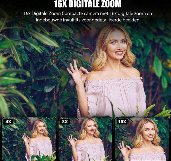 K&L Digitalkamera 4K - Fotokamera - Fotokamera - Kompaktkamera - Vlog-Kamera - Für Kinder - Inklusive 64GB - NL Software - Pink