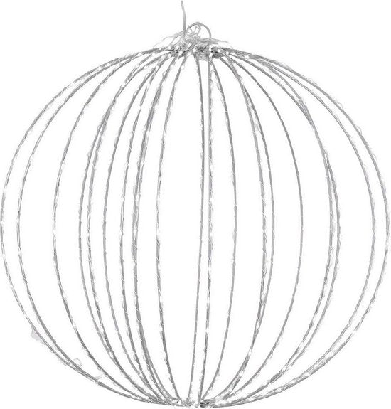 Luca Lighting Weihnachtslichtkugel mit klassisch weißen LED-Lichtern - Ø40 cm - Silber