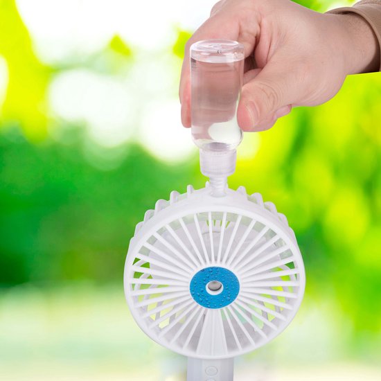 Lifetime Air Handventilator - USB-Ventilator mit Wasserspray - 1200 mAh - Mini-Ventilator mit Wasserspray - Weiß