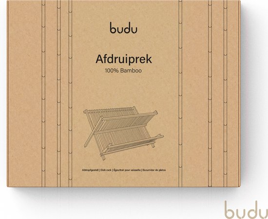 Budu Abtropfgestell - Abtropfgestell aus Bambusholz - Abtropfgestell für Geschirr - Geschirrspülregal - Küchenregal - klappbar - klappbar -