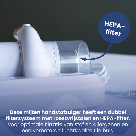 Nexxt Milbenstaubsauger mit UV-C Licht Sterilisation - Matratzenreiniger - Hausstaubmilbenstaubsauger - Doppelfiltersystem vernichtet 99,9% Milben - 300W