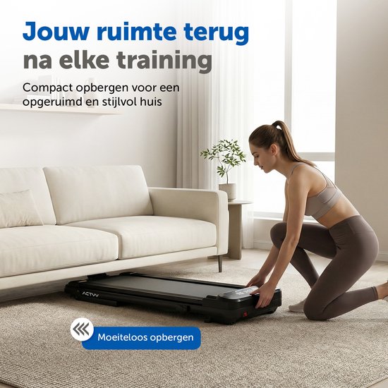 ACTYV Laufband Zusammenklappbar 1-12km/h - Inklusive Schmieröl, Schutzmatte - Laufband - Tretmühle - Laufband - Gehhilfe - Für Zuhause - Elektrisch - Zusammenklappbar