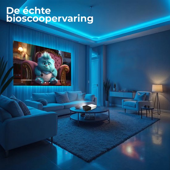 Denver Mini Beamer Full HD - Streaming von Ihrem Handy (USB-C) - Mini-Projektor - Inkl. Fernbedienung - HDMI/AUX/USB-C - PR800