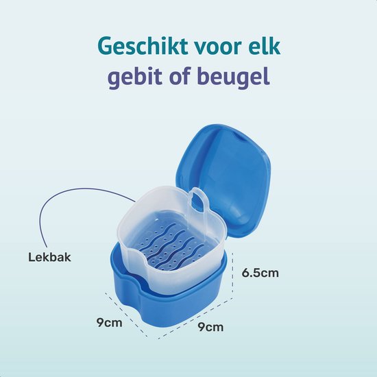 Alyze Denture tray + brush - Blau - Für Prothesen - Zahnspange - Prothesen - Tray - Denture tray