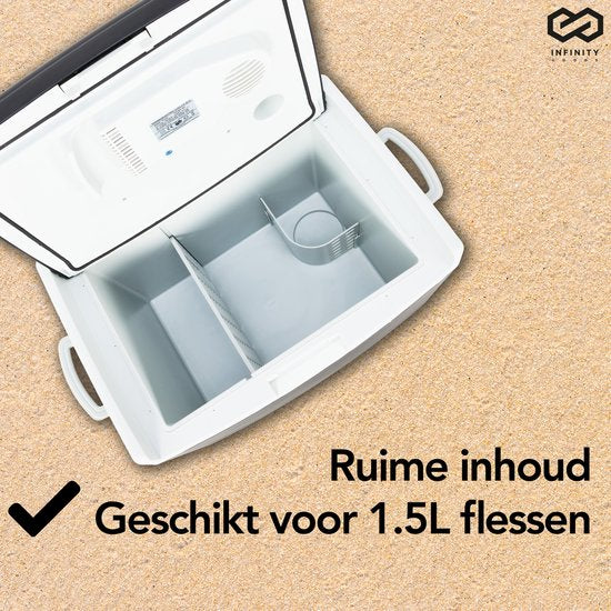 Infinity Goods Elektrische Kühlbox - 40L - Kühlbox - 12V und 230V - Kühlbox - Kühlen und Heizen - Schwarz