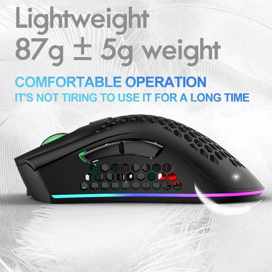 ZIYOU LANG X3 Wireless Gaming Maus - RGB-Waben-Gaming-Maus - Gaming-Maus - Schwarz