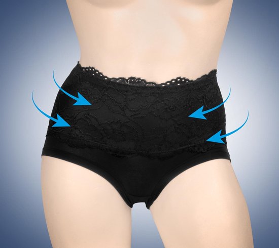Figurkorrigierender Slip - Shapewear-Unterwäsche - 2er-Satz Damen-Slips - schwarz l/xl