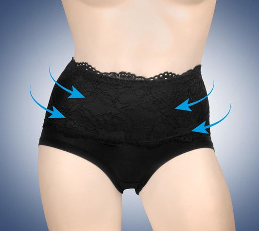 Figurkorrigierender Slip - Shapewear-Unterwäsche - 2er-Satz Damen-Slips - schwarz l/xl