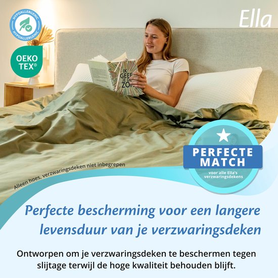 Bezug für Ellas Schmusedecke 150 x 200 CM - 7 KG & 9 KG - Bezugshülle aus 100% Bio-Baumwolle - Helles Olivgrün
