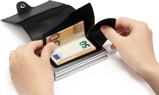 Milanoro - Kompakte Schutzhülle für Bankkarten mit RFID-Blockierung - Dunkelbraun - Doppelte Schutzhülle für Bankkarten