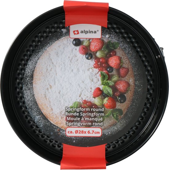 alpina Springform - Antihaft - Metall - Ø 28 x 6,7 CM - Schwarz