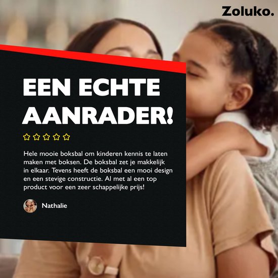 Zoluko Boxball auf Fuß - Für Kinder - Inkl. Boxhandschuhe und aufblasbare Pumpe - Höhenverstellbar - Schwarz/Rot