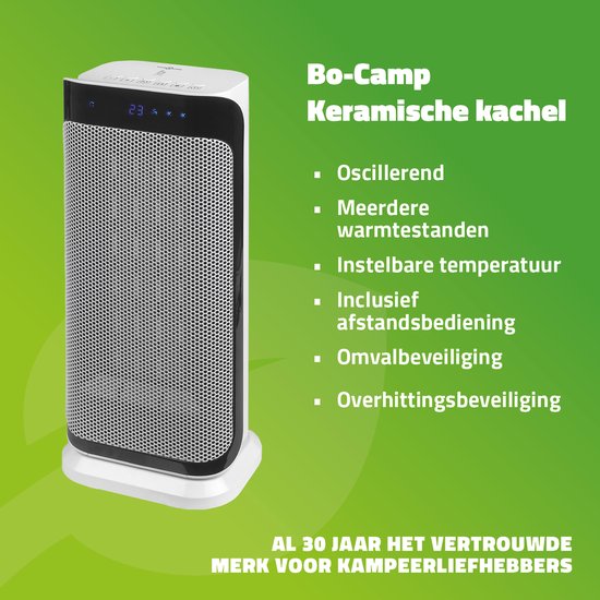 Bo-Camp - Keramisches Heizgerät - Oszillierend - Ventilationsmodus - 1000/2000 Watt