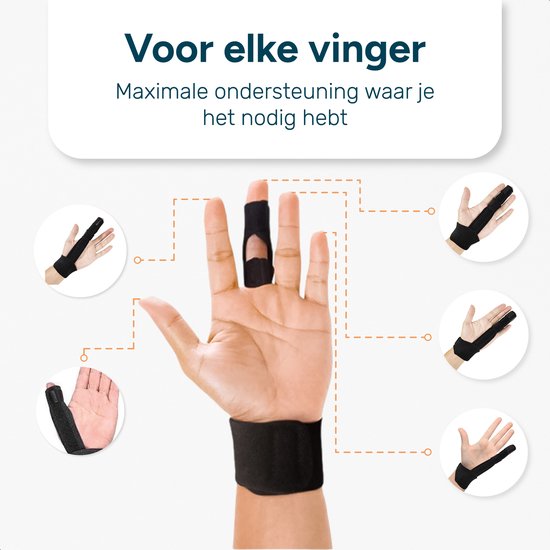 Fingerschiene - Mittelfinger - Einheitsgröße - Für alle Finger geeignet - Fingerschiene - Schwarz - Fingerschiene - Fingerschiene - Zeigefinger - Triggerfinger - Ringfinger - Hammerfinger - Schiene