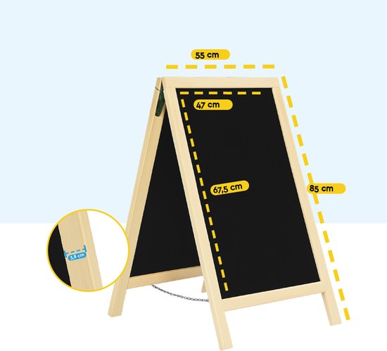 BRASQ Chalkboard Blank - 55x 85 CM - Chalkboard - Werbeschild - Bürgersteigschild - Doppelseitig - für Innen und Außen - Gastgewerbe