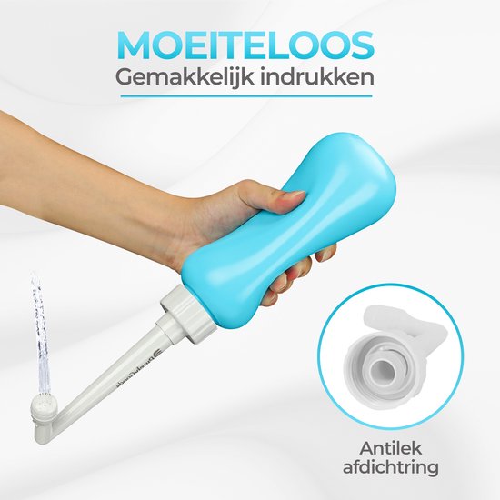 PurelyGoods® Peri Bottle - Portable Bidet - Vaginal Dusche - Perineum - Schwangerschaft - Postpartum Spülen Flasche - 450ML - Blau
