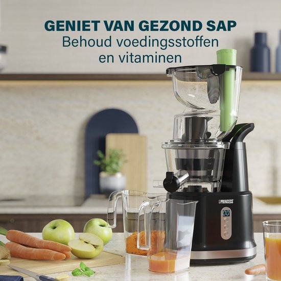 Princess Slowjuicer 202045 - Saftpresse - Entsafter - Extra große Einfüllöffnung - Hohe Saftausbeute
