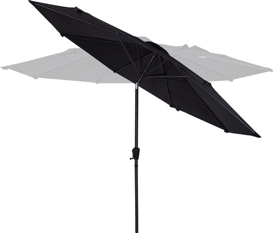 VONROC Premium Stick Sonnenschirm Recanati Ø300cm - Inkl. Schutzhülle - Runder Sonnenschirm - Neigbar - UV-beständiges Tuch - Schwarz