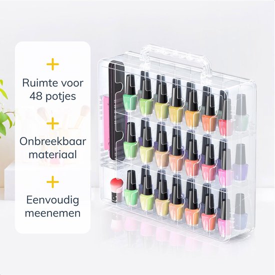 Vimora Nagellacketui für 48 Stück - Etui - Nagellack - Aufbewahrungsbox - Beautycase - Nagelstylist - Make-up - Organizer - Für Frauen