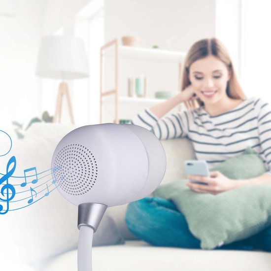 Grundig Schreibtischlampe Led 3-in-1 - Kabelloses Handy-Ladegerät mit Qi-Technologie - Bluetooth-Lautsprecher - Weiß