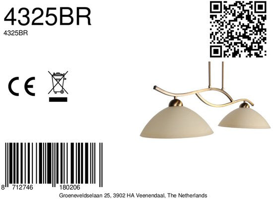 Steinhauer - Hängeleuchte - Anthea - Bronze - Glas Metall - Designleuchte - E27 - 4325BR