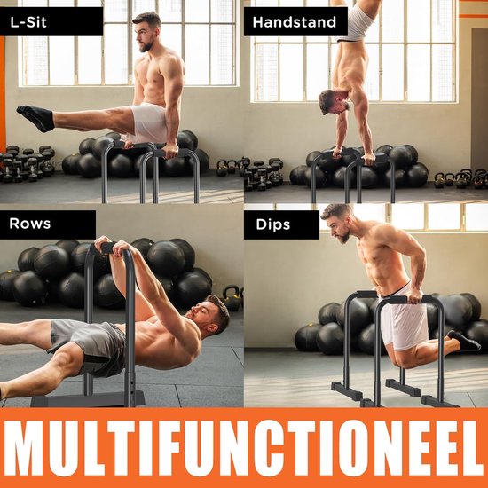 DH FitLife Dip Bars | Dip Bar & Adjustable Dip Station 80-90 cm | Parallettes für Calisthenics und Krafttraining | Stabil und sicher | Indoor und Outdoor Fitness Equipment