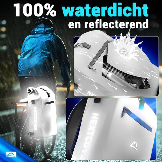 Nextcover 3in1 Fahrradtasche Single für Gepäckträger [PVC frei] | Wasserdichte Fahrradtasche, Rucksack und Umhängetasche 25L | Ideal für Laptop und Wocheneinkauf | Fahrradtasche Single | Fahrradtaschen