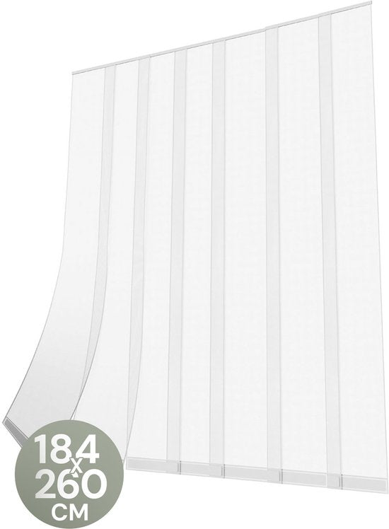 O'DADDY® Fliegengitter Lamellenvorhang - 184x260 cm - Türvorhang - Türtür - Verstellbares Design - Glasfaser - Türgitter Weiß