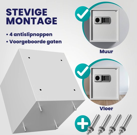 Deuba Safe - Elektronischer Doppelfüller Led 35x40x40cm 56l - Silber