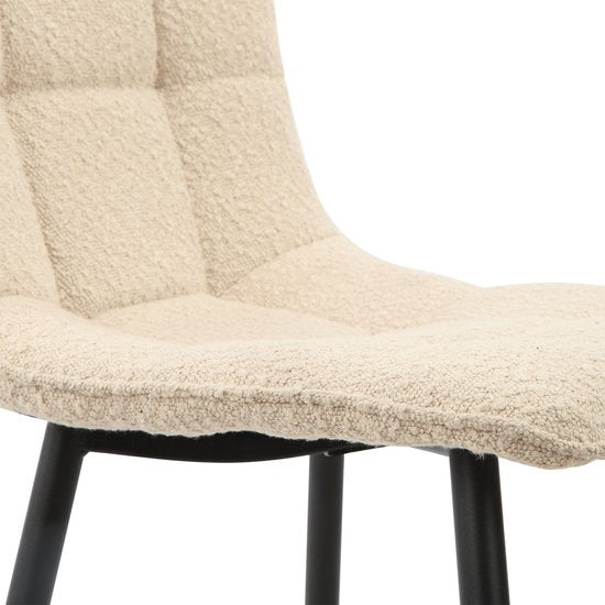 Multifurn - Esstischstuhl 'Yerevan' (Bouclé, Taupe, 2er Set)