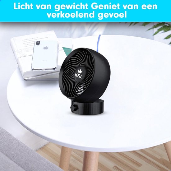 K&L Silent Fan - Tischmodell - USB betrieben - kippbar - Schwarz