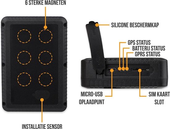 Strex GPS Tracker - Echtzeit mit App - 120 Tage Batterie - IP65 Wasserdicht - Kabellos - Kein Abonnement - Schwarz