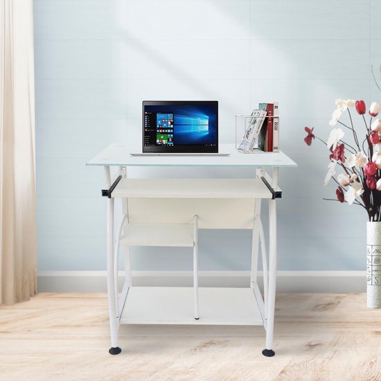Schreibtisch Laptop-Computertisch - platzsparend - 70 cm x 50 cm - weiß