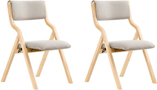 SoBuy Klappstuhl 2er Set – Gepolsterter Esszimmerstuhl – Faltbar – 49 x 54 x 80 cm – Hellgrau